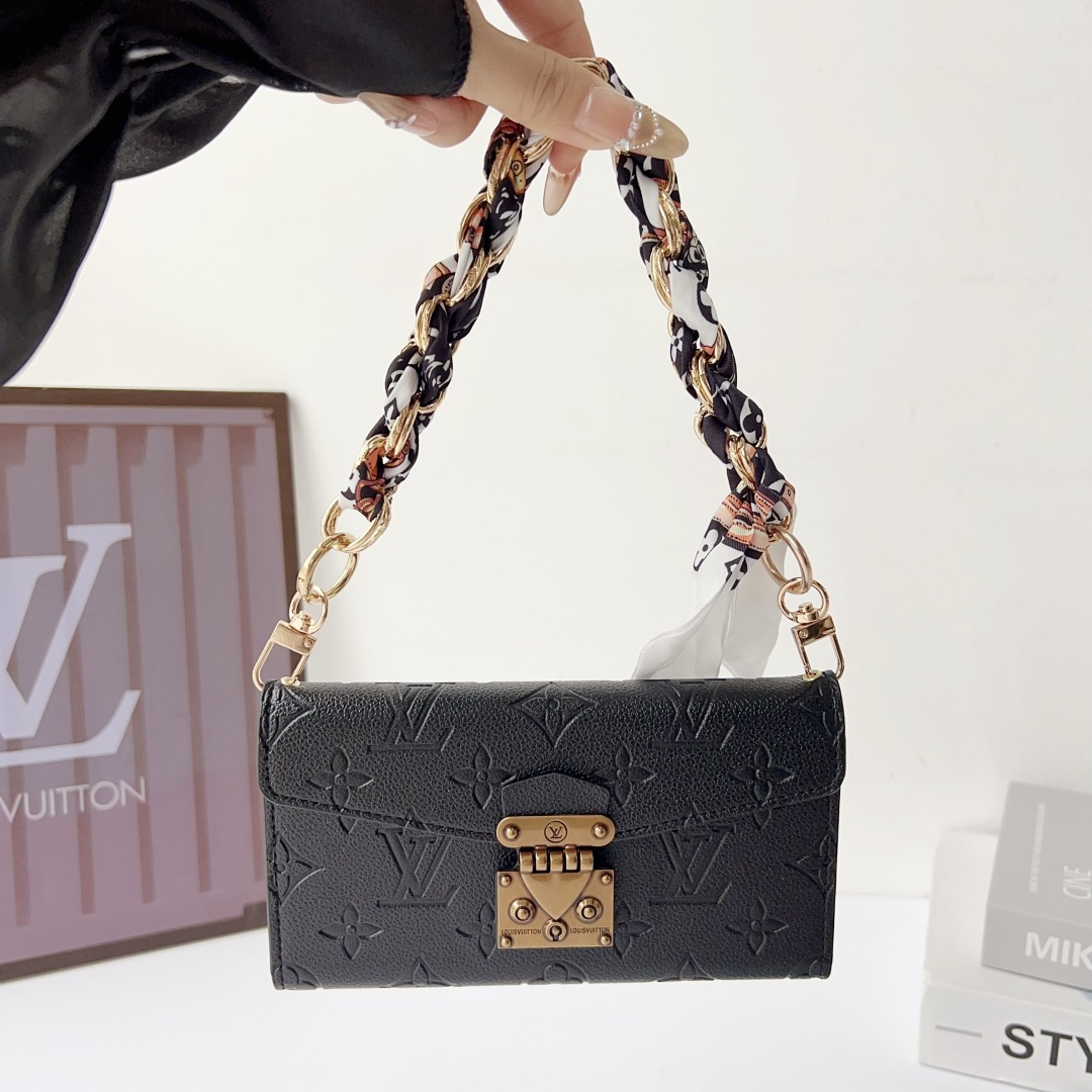 Louis Vuitton Embossed Monogram Wallet Crossbody Phone Bag