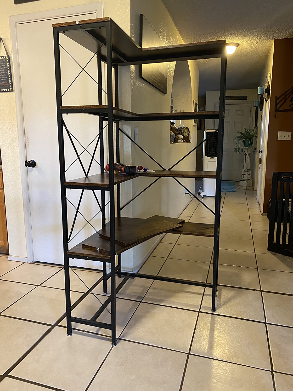 5-Shelf Corner Bookshelf