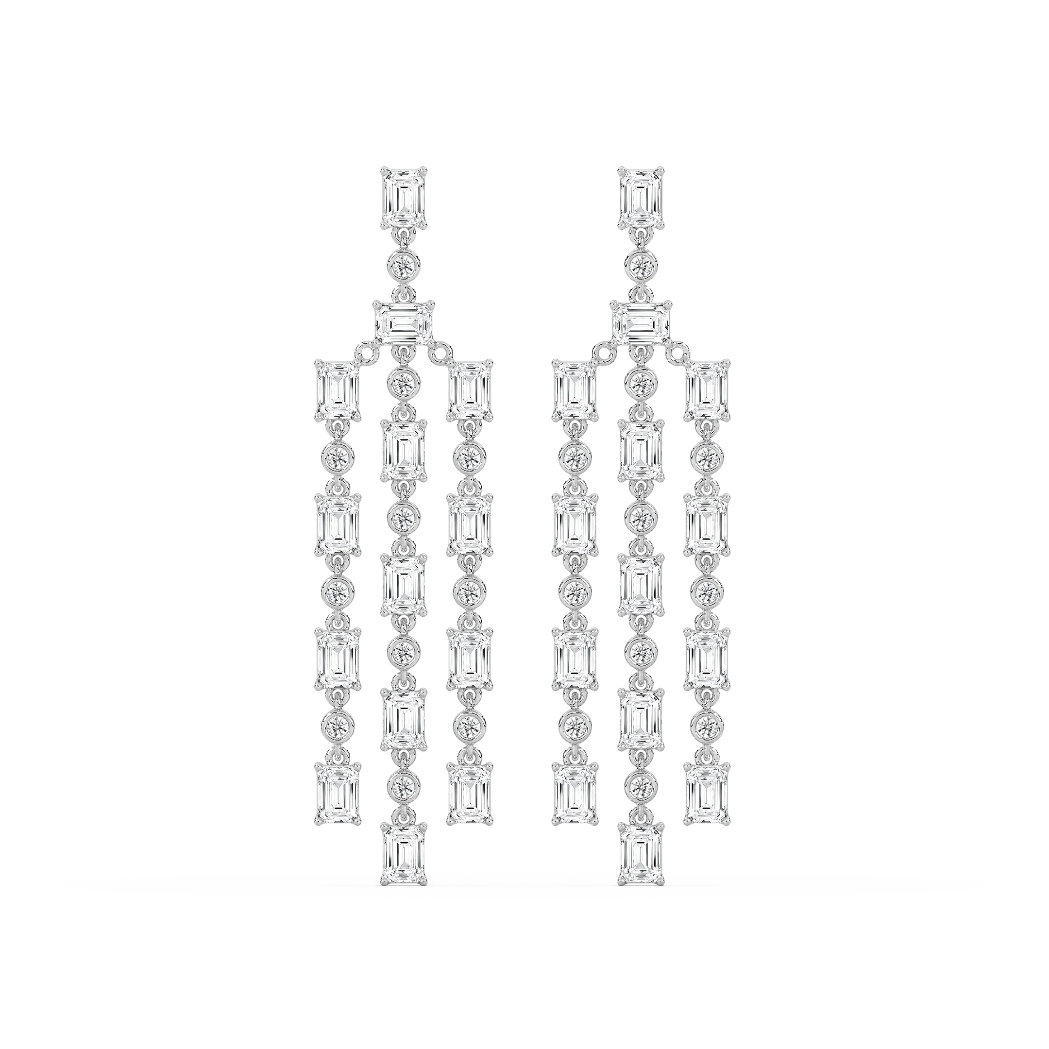 6 ¹⁄₅ ctw Lab Grown Diamond Long Geometric Drop Earrings