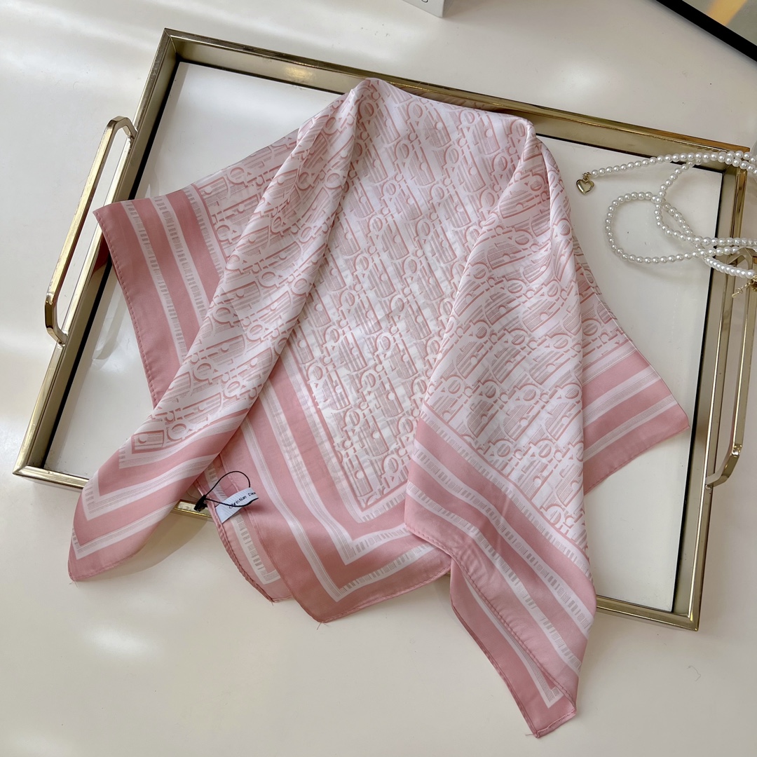 Dior Monogram Square Scarf Pink 70 x 70 cm product images