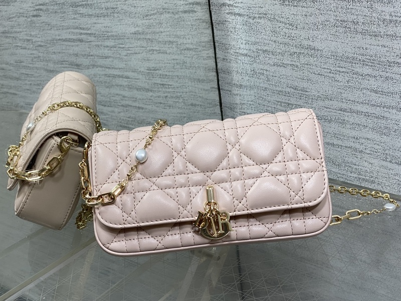 Dior Caro Shoulder Bag Sakura Pink