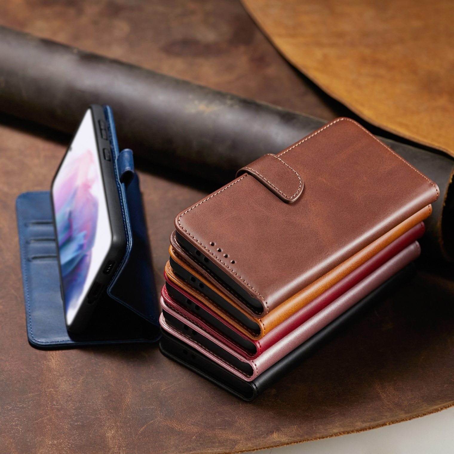 Galaxy S22 Ultra Protective Case Leather - back view