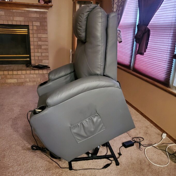 Faux Leather Power Lift Recliner Chair with Massage and Heating