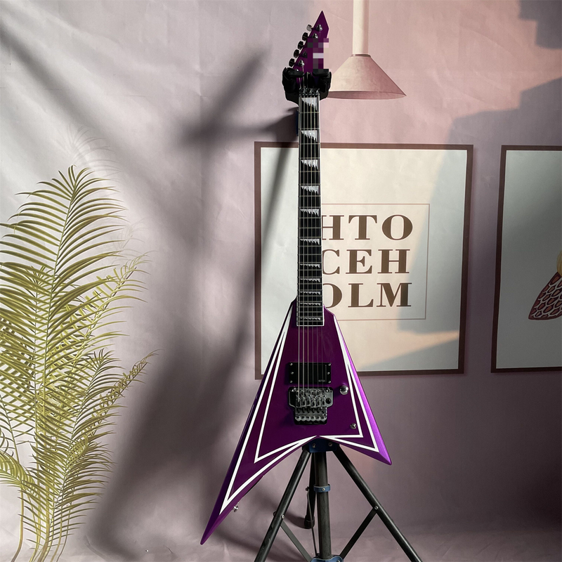 Purple Electric Guitar Alexi Laiho VShape Floyd Rose Bridge Solid Body 6 strings