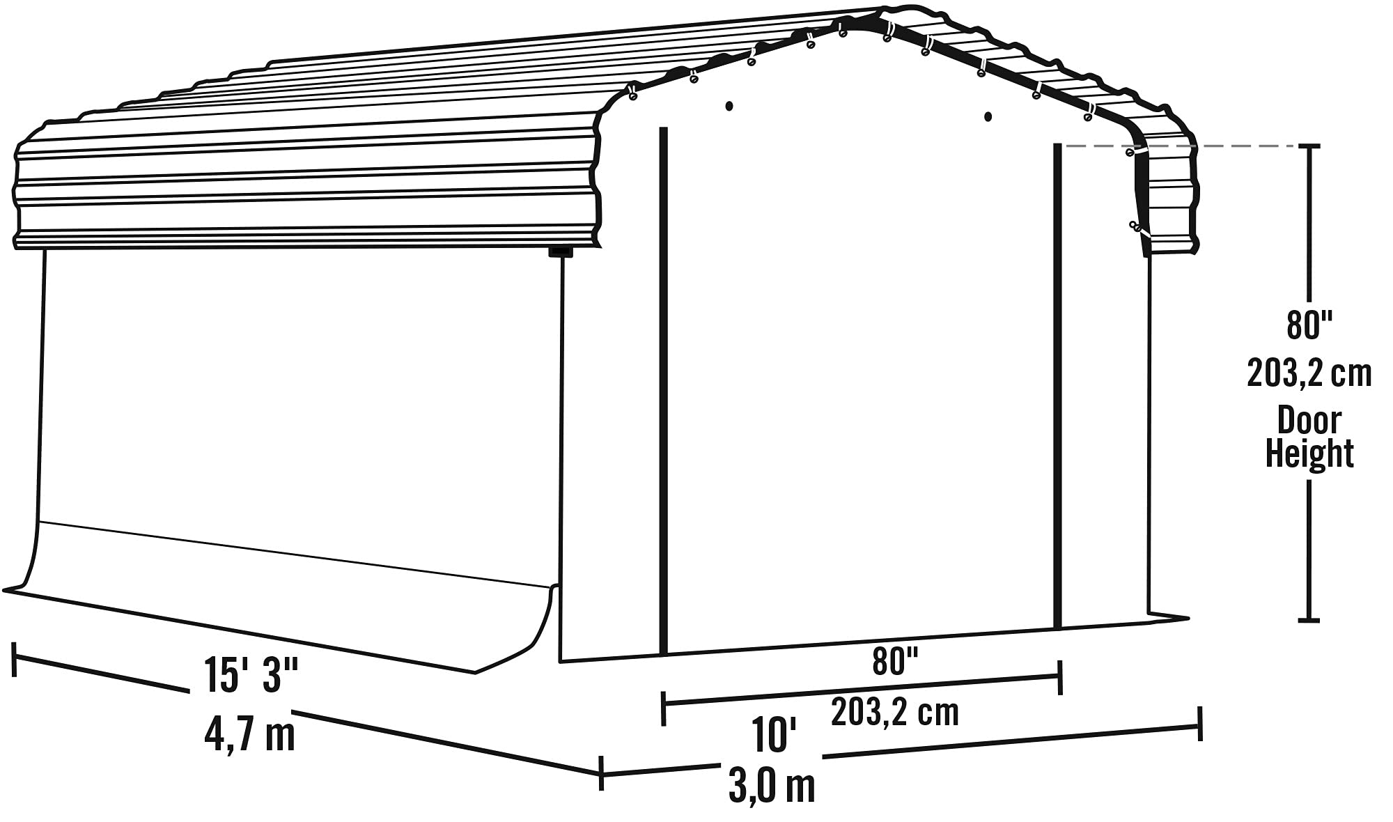 10' x 15' x 7' 29-Gauge Carport with Galvanized Steel Roof