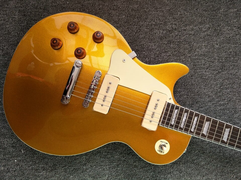 New Style P90 Pickup Gold Pattern Left Hand Guitar Electric Guitar High Quality