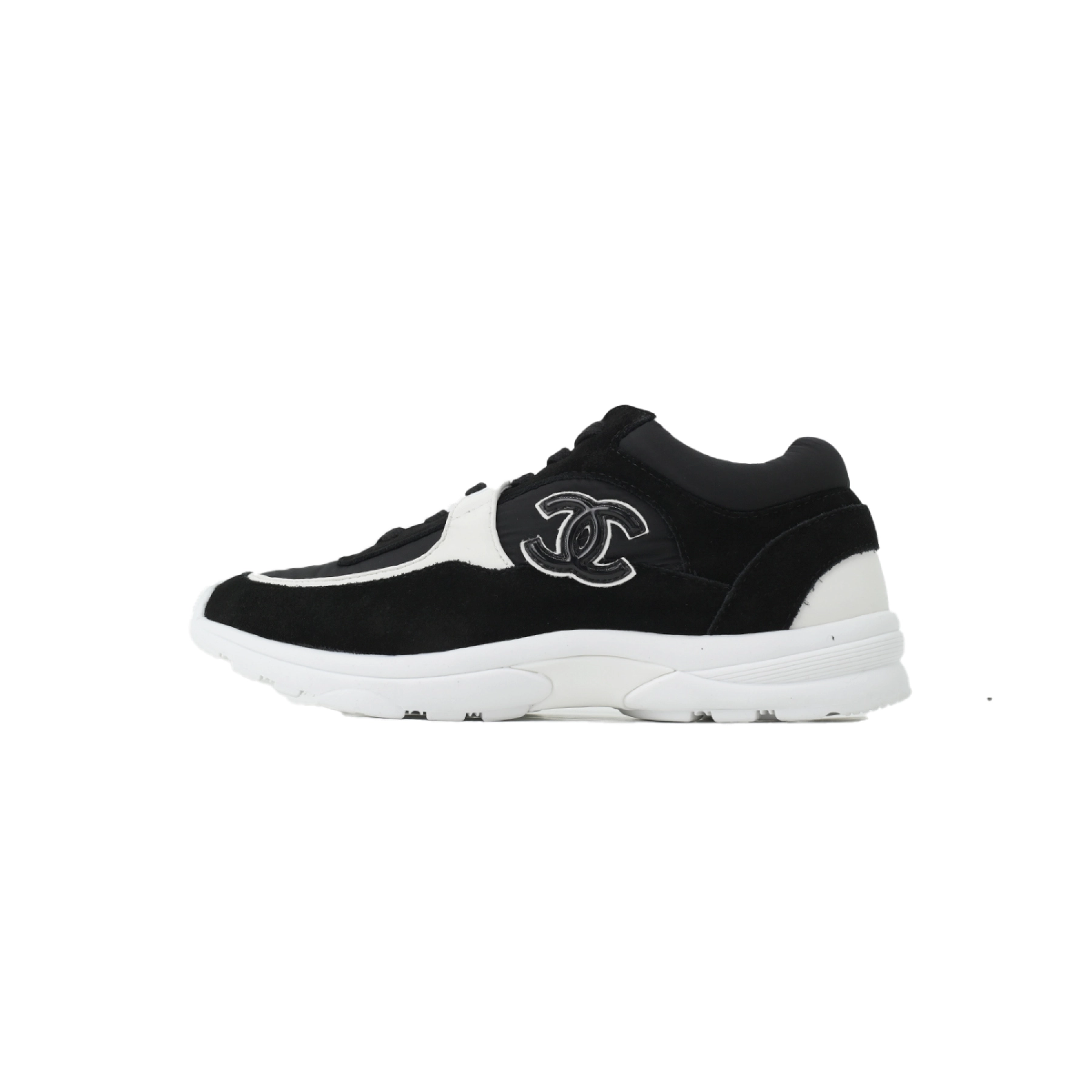Chanel CC Logo Sneaker White Black