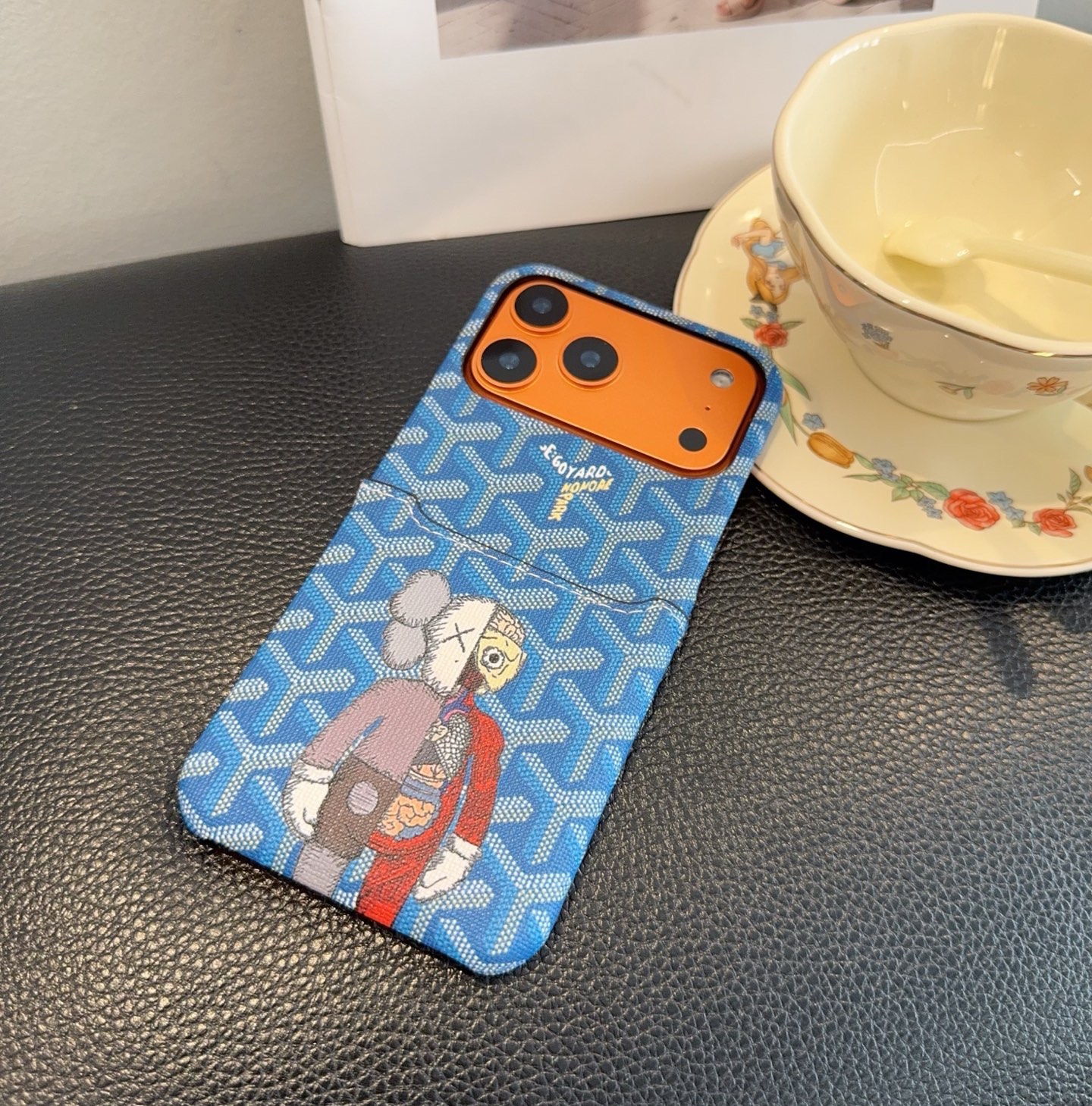 Goyard X KAWS Skeleton Collage Monogram Card Holder Luxury Phone Case