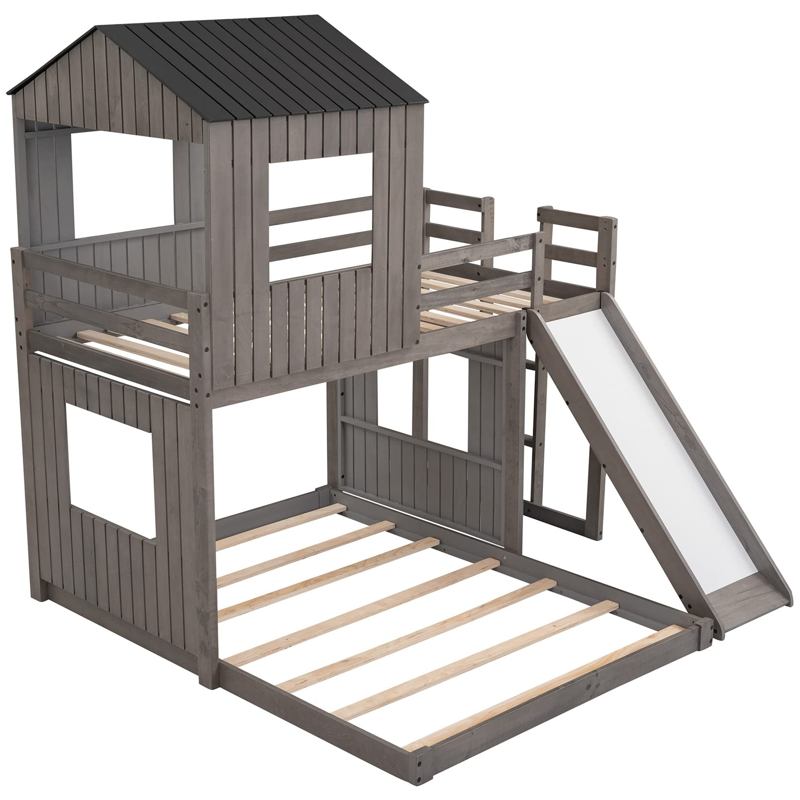 House Bed Bunk Beds with Slide