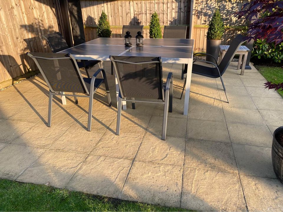 Aluminium Textoline Stackable Garden Chairs - Comes with tables