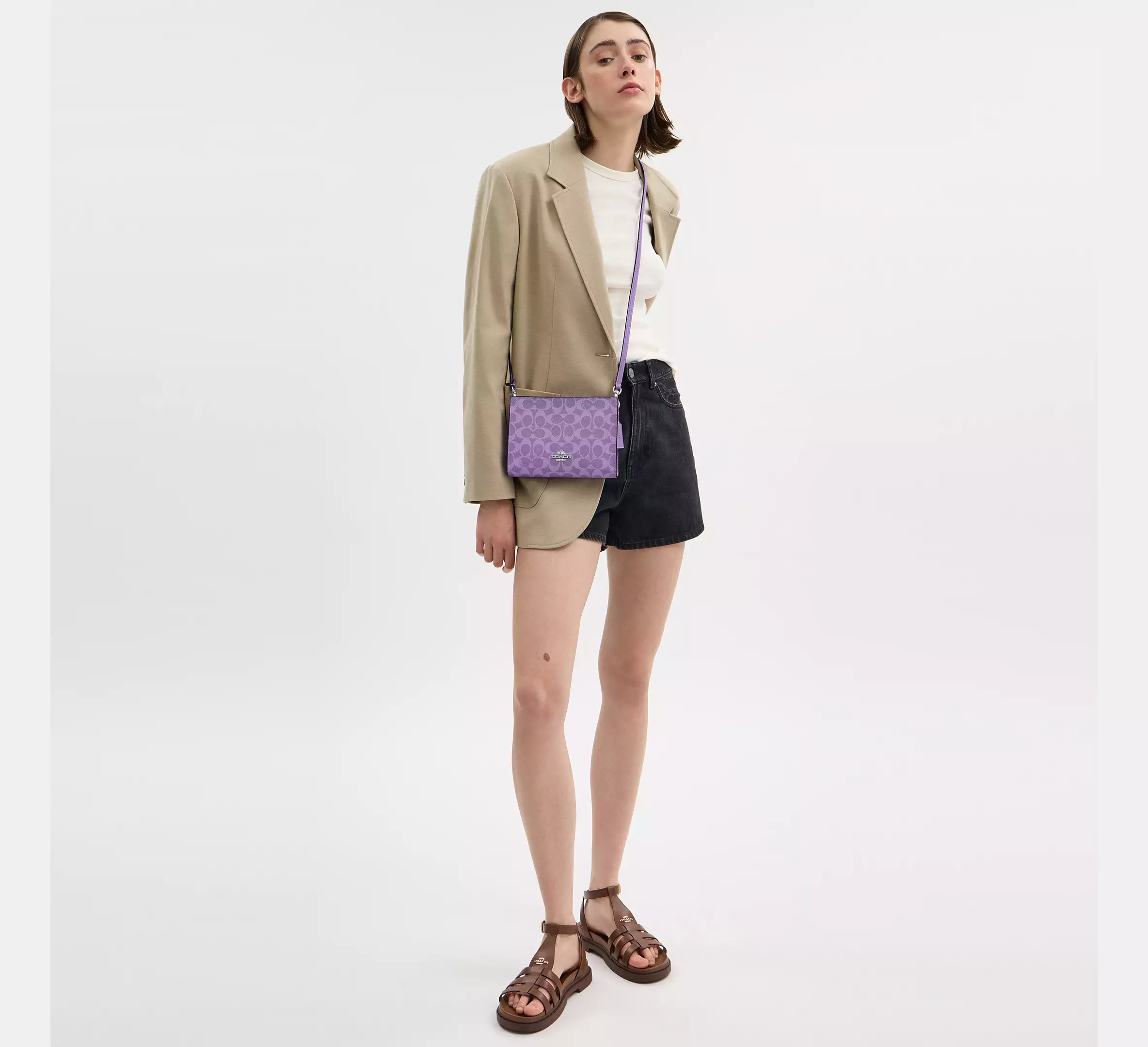Slim Crossbody Bag In Signature Canvas