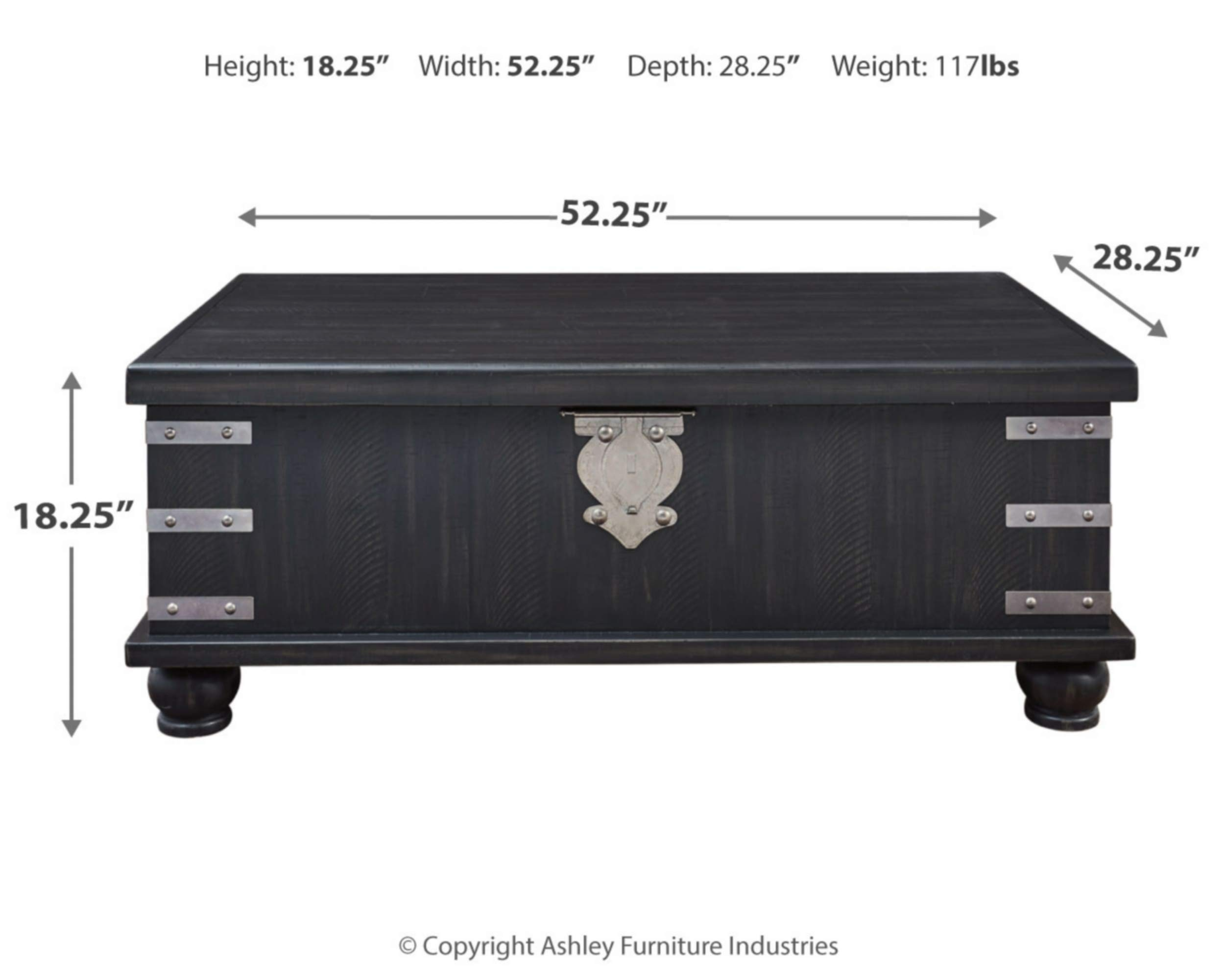 Delmar Modern Farmhouse Lift Top Coffee Tables, Black