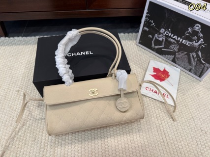 26S Season Baguette Top Handle Flap Bag In Caviar Leather