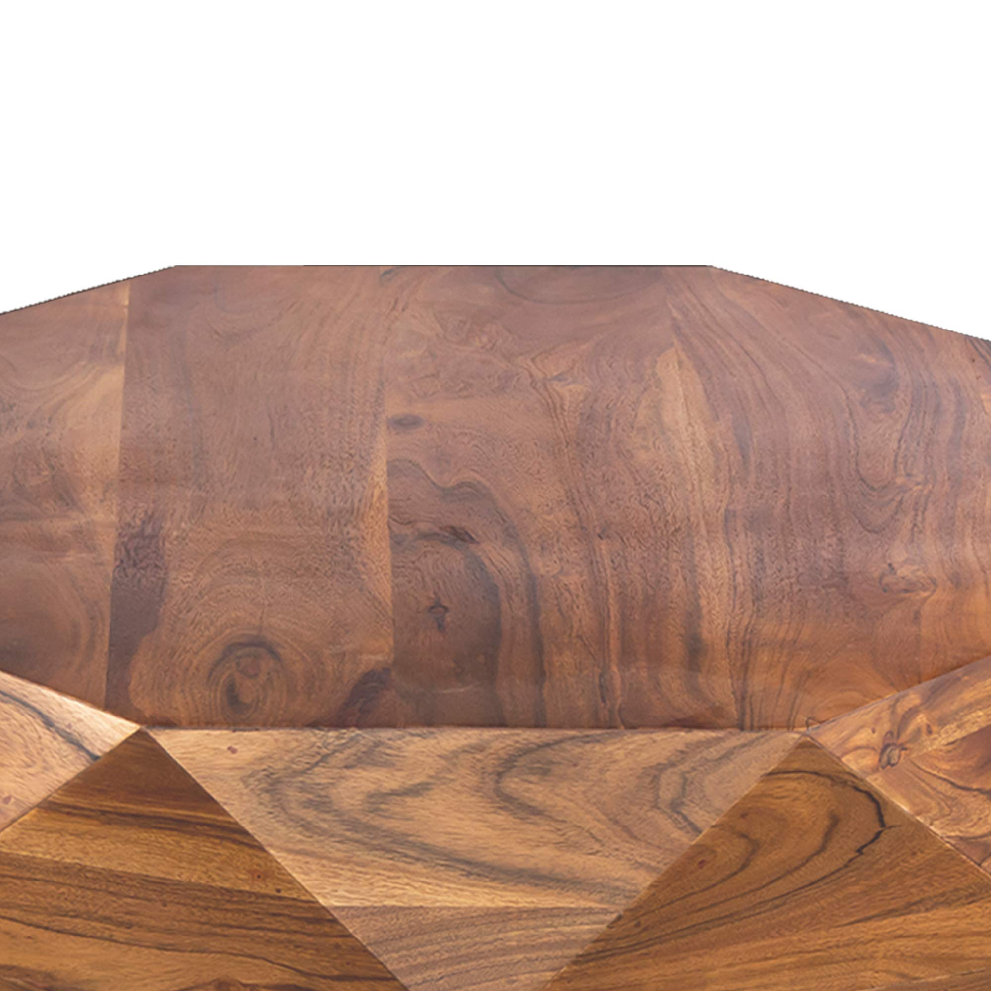 Diamond Shape Acacia Wood Coffee Table with Smooth Top