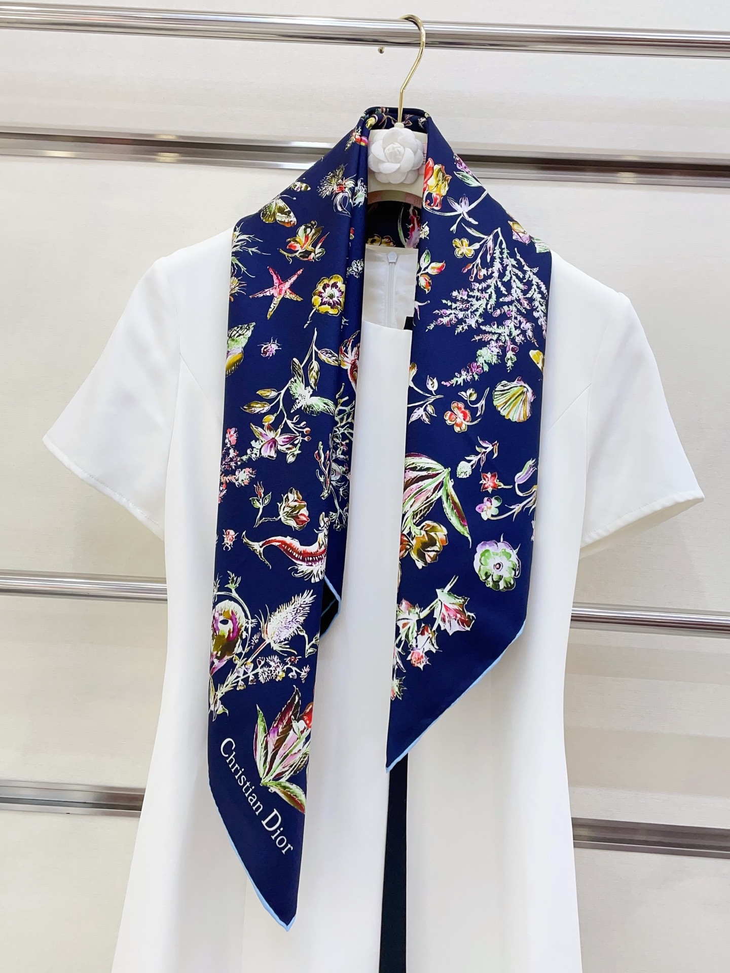 Dior Graphic Print Scarf Navy product images