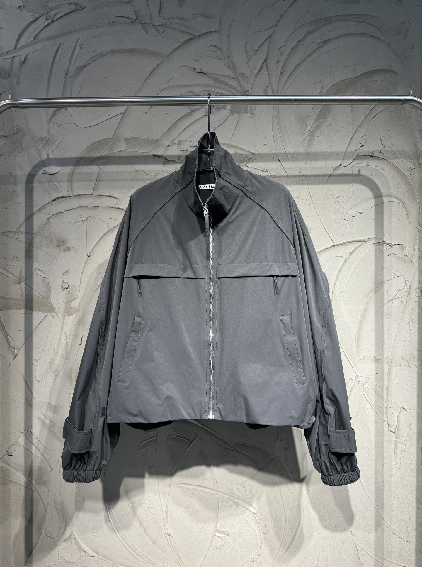 Acne Studios Cropped Stand‑Collar Windbreaker Jacket