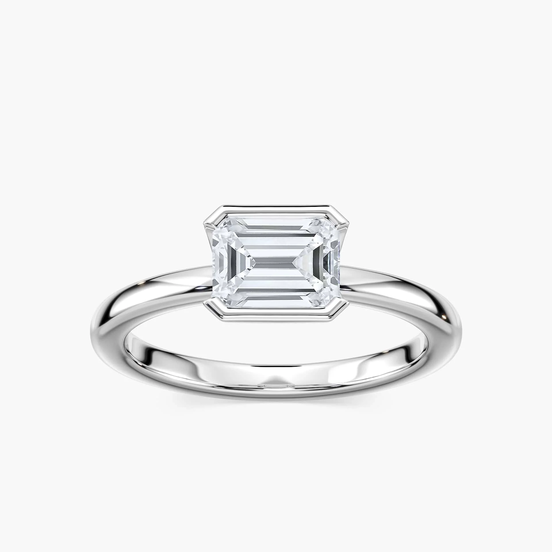 Addison Lab Grown Diamond East-West Half Bezel Solitaire Engagement Ring