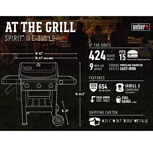 Weber Spirit II E-310 3-Burner Liquid Propane Grill