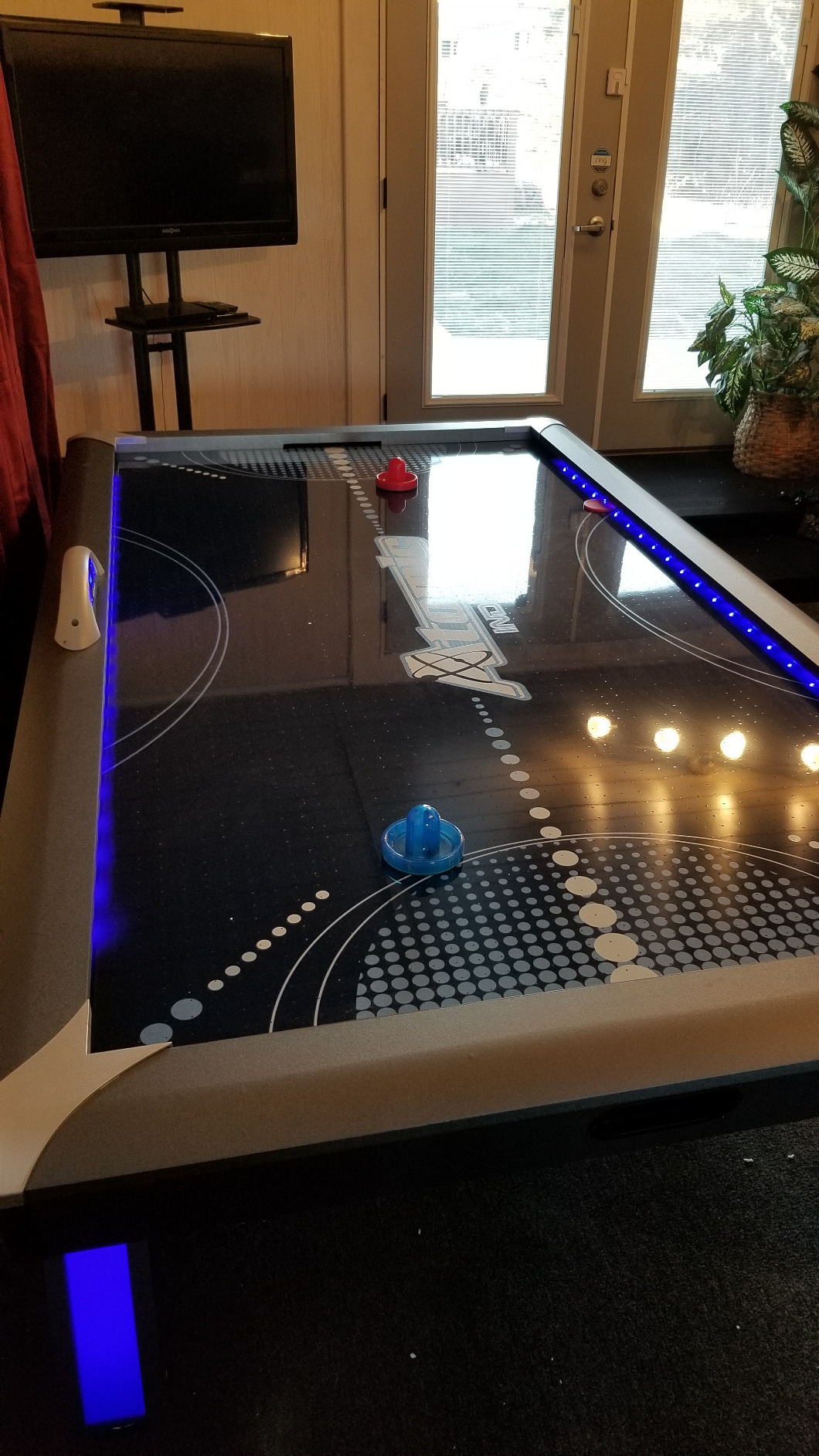 7.5 ft LED Light UP Arcade Air Powered Hockey Tables - Includes