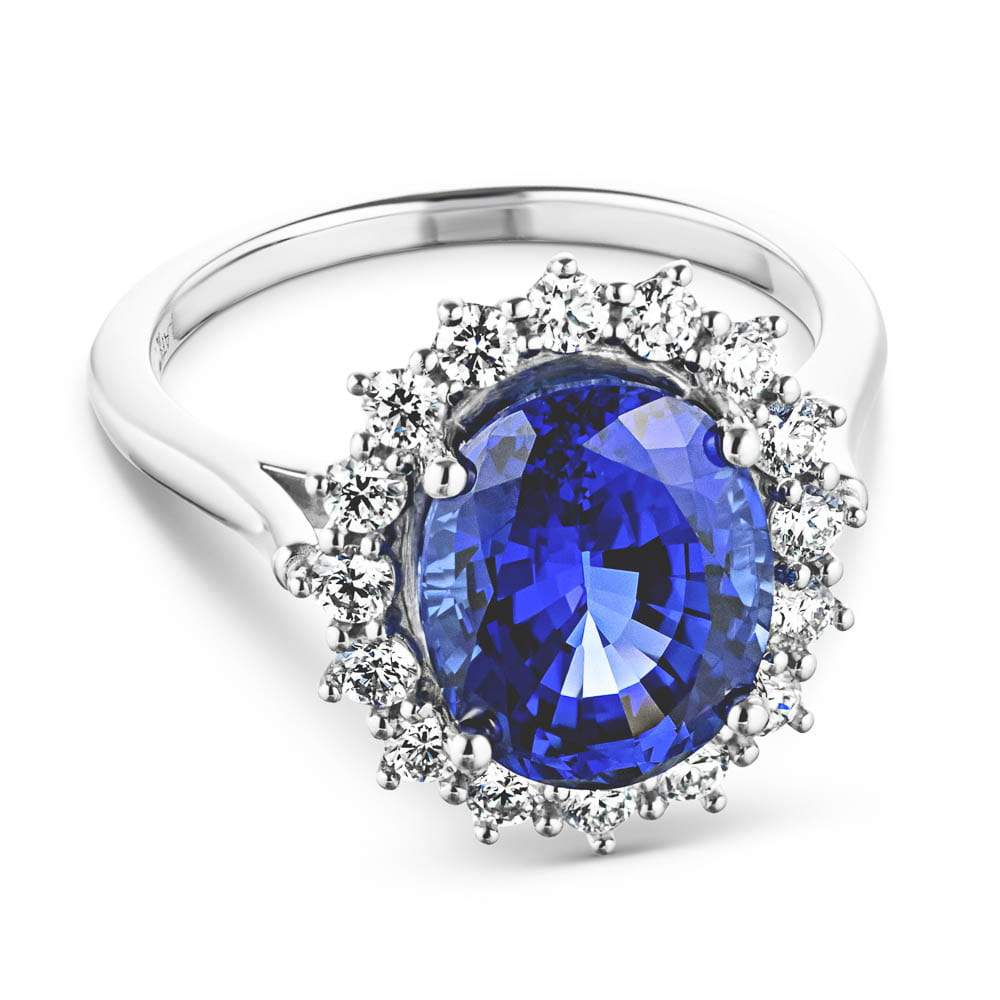 Diana Oval Lab Grown Diamond Vintage Halo Engagement Ring