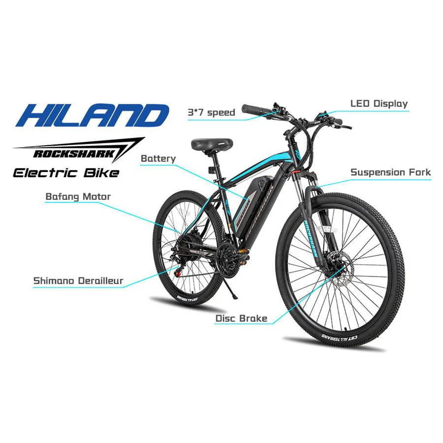 Hiland Rockshark Electric Mountain Bike, 350W, 36V 10.4Ah