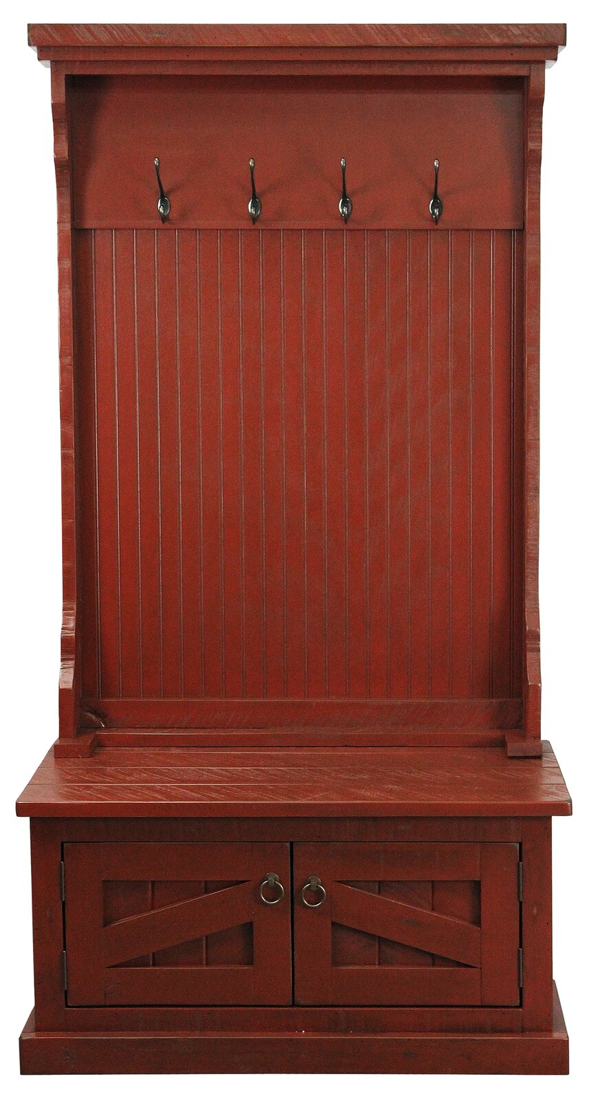 Kinley 37.5'' Wide Solid Wood Hall Tree with Bench and Shoe