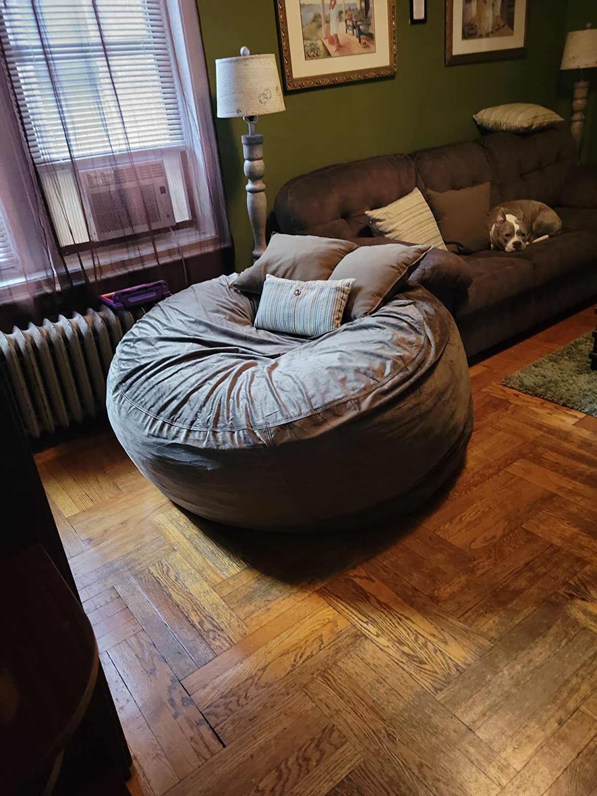 Giant 5' Memory Foam Furniture Bean Bag - Big Sofa with Soft