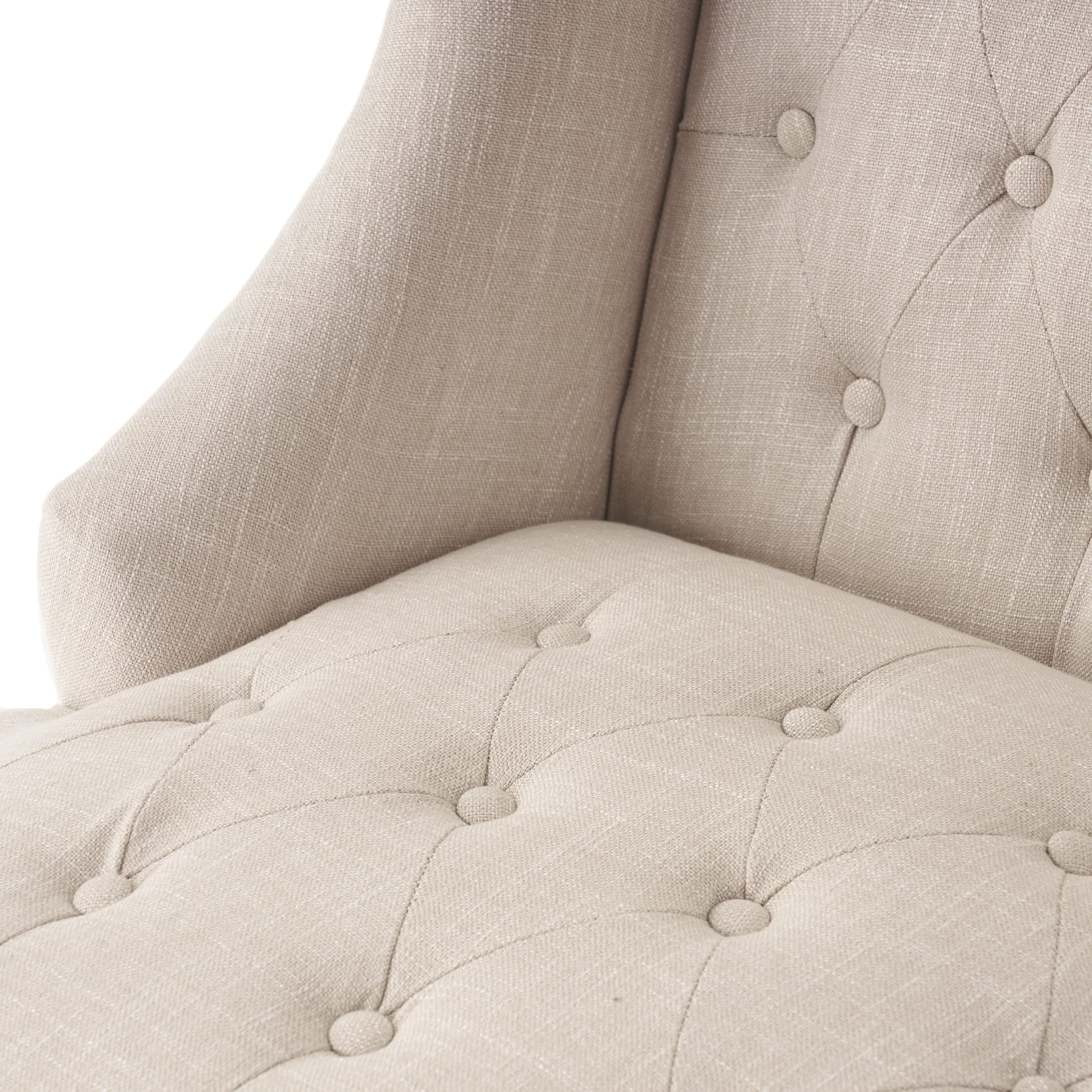 Great Deal Furniture Clarice Tall Wingback Tufted Fabric Accent