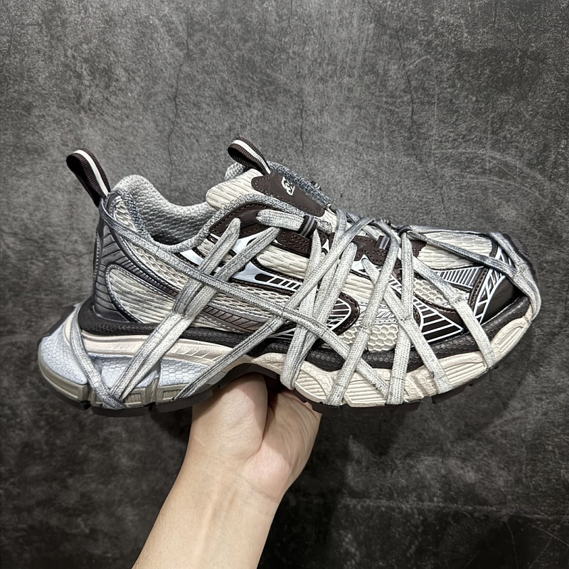 Balenciaga 3XL Spider Strap Grey Brown Sneakers