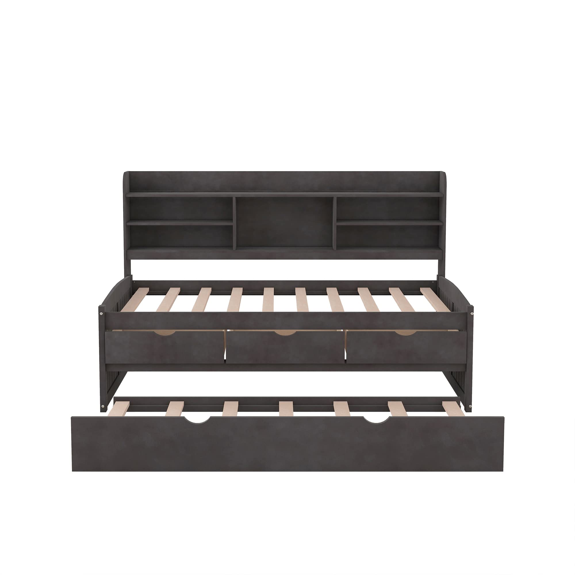 Harper & Bright Designs Twin Captain's Bed with Trundle and