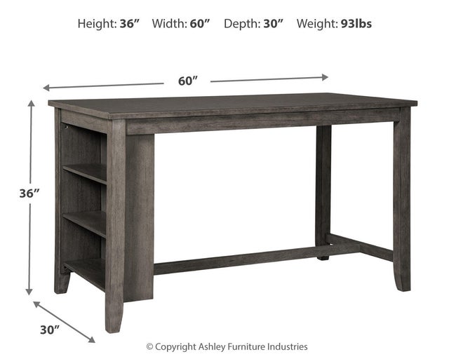Caitbrook Counter Height Dining Table with Shelves