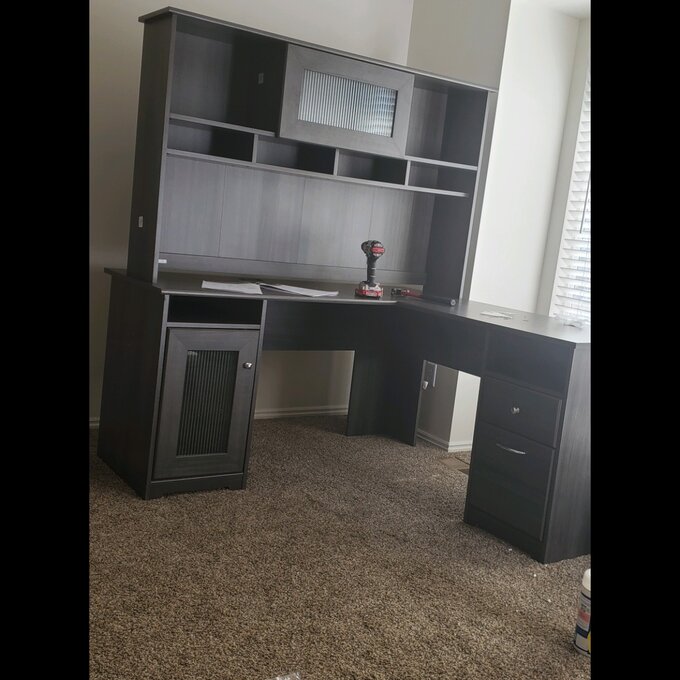Alharby 4 Piece L-Shape Computer Desk Office Set with Hutch