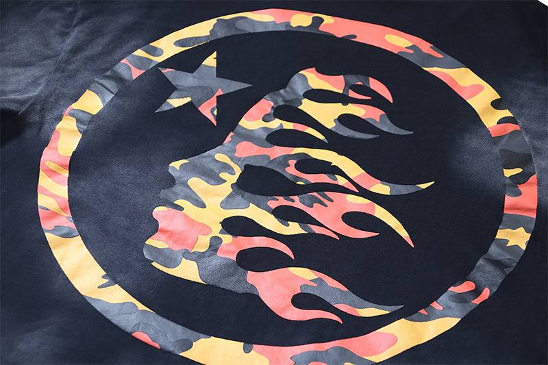 Hellstar Black Orange Camo Sports Logo T-Shirt