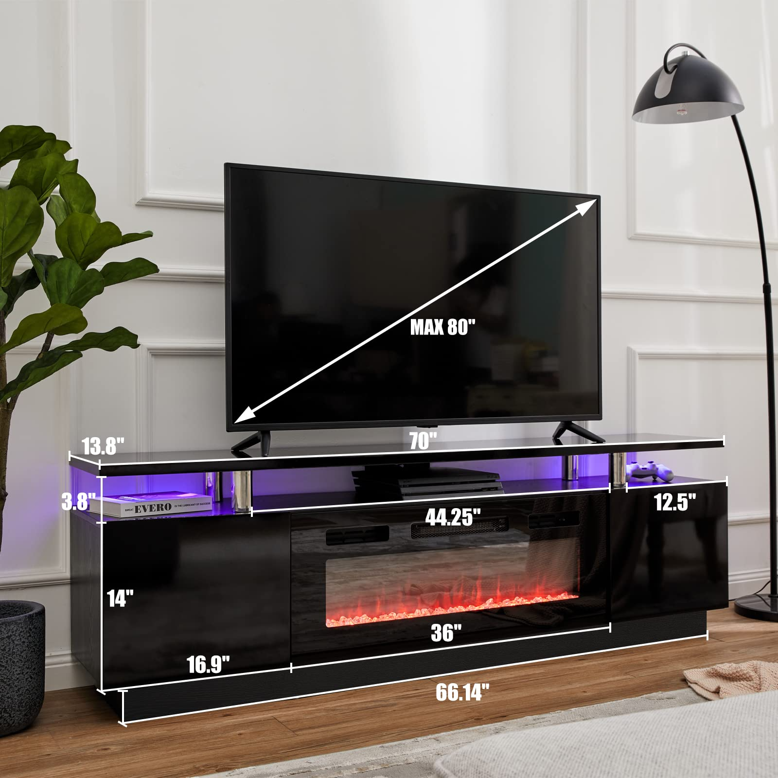 Fireplace TV Stand with 36