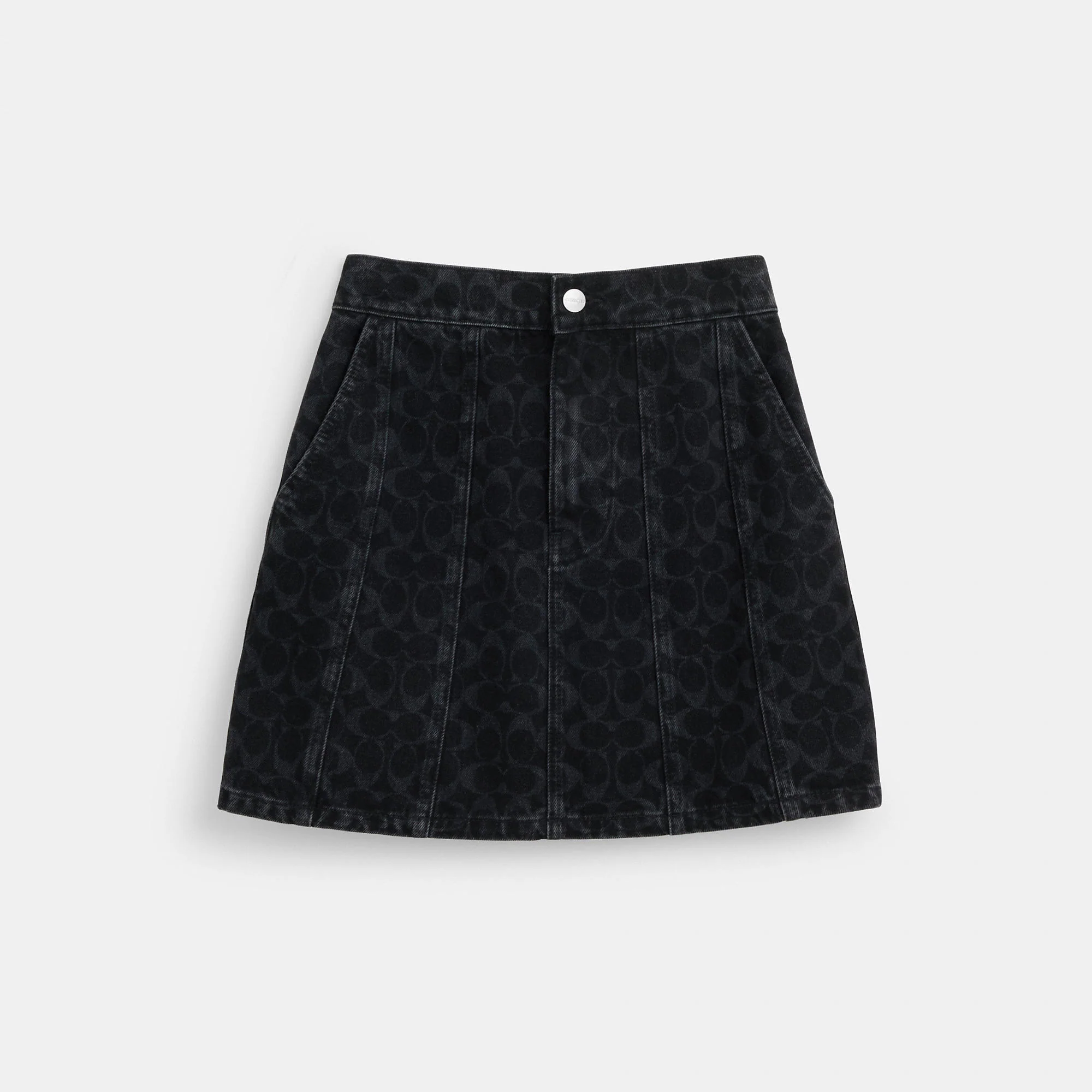 Outlet Black Signature Denim Skirt