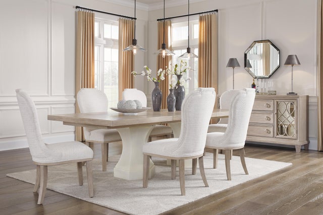 Jorlaina Dining Table and 6 Chairs