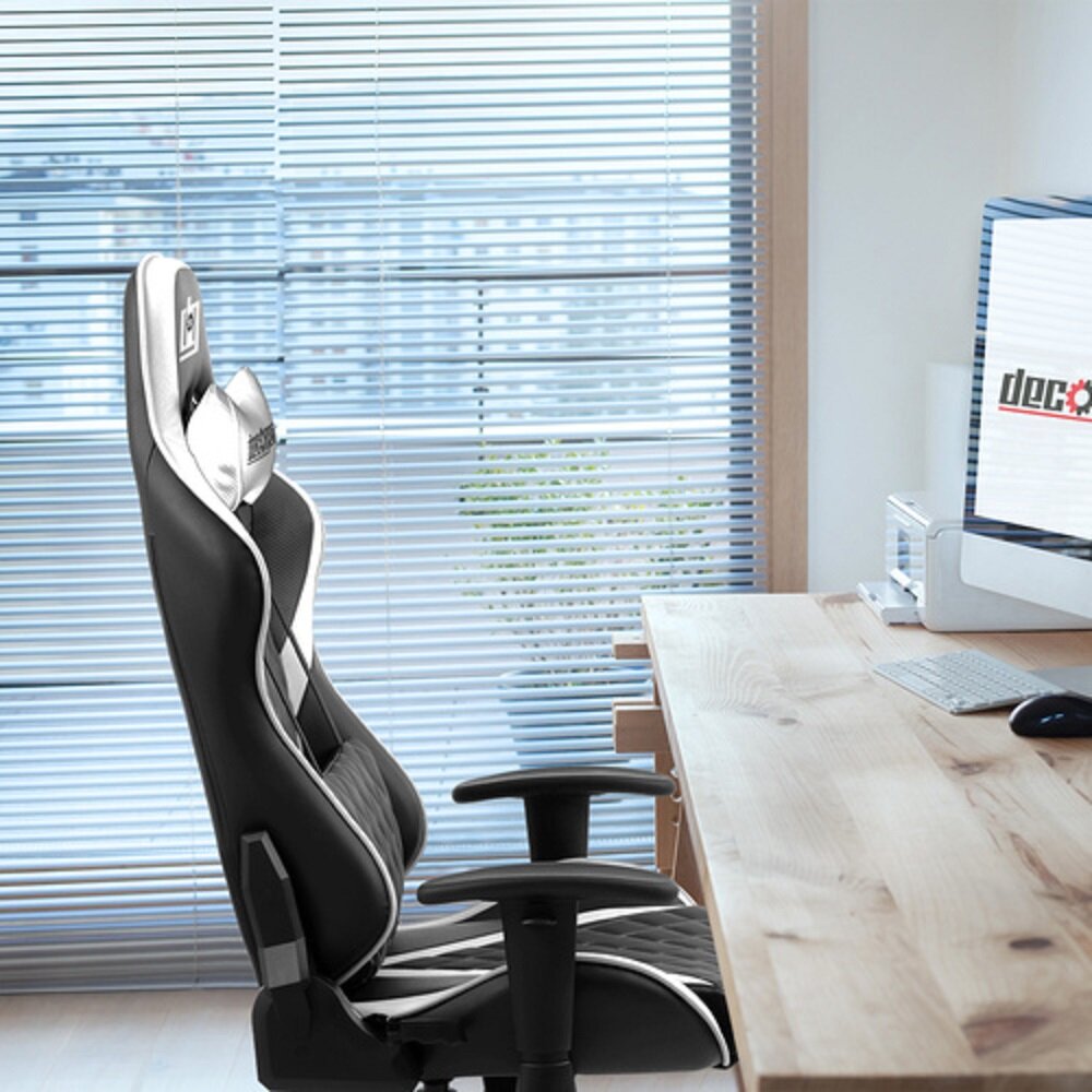 White Foam Gaming Computer Chair with Hydraulic Seat Adjustment