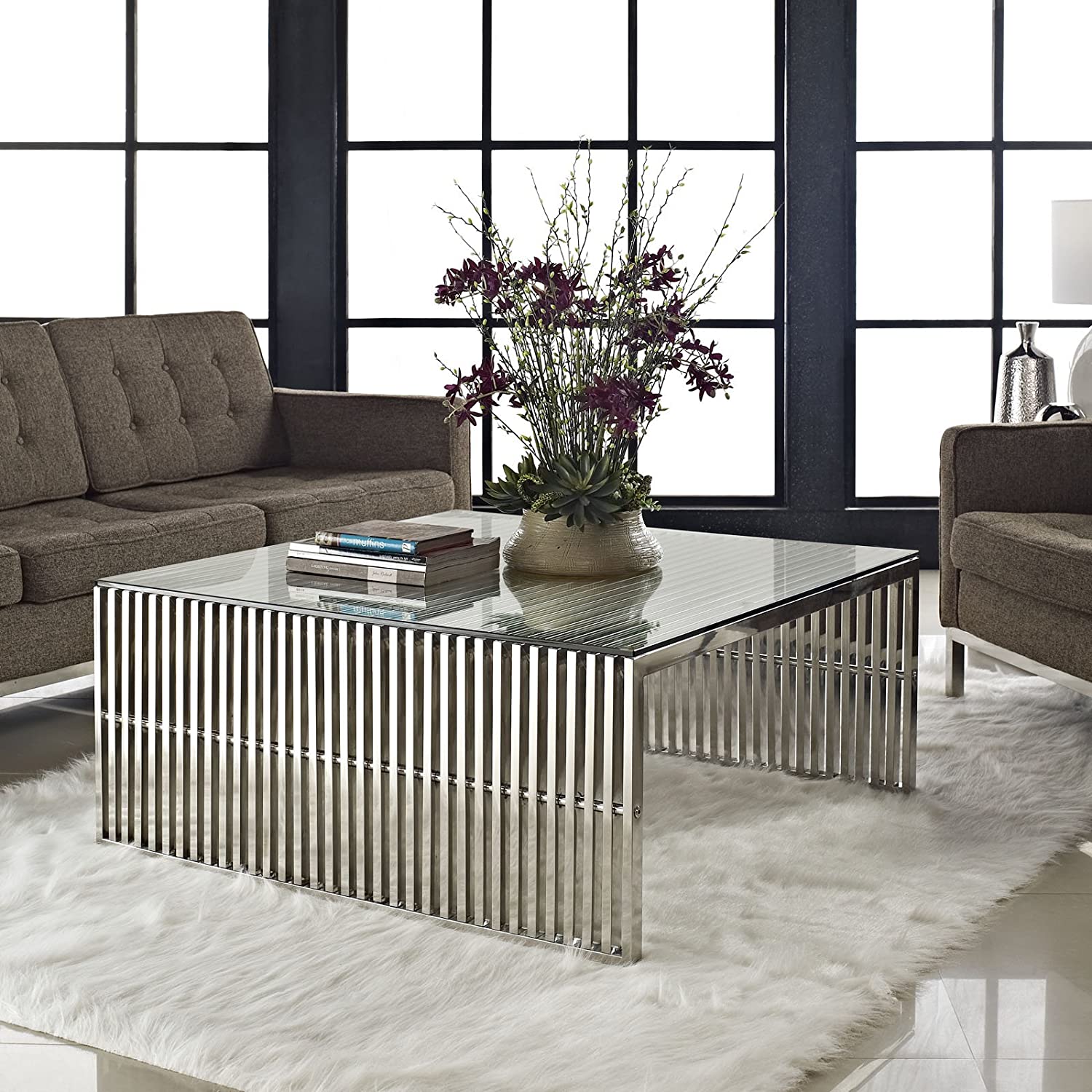 Gridiron Gold Contemporary Modern Stainless Steel Coffee