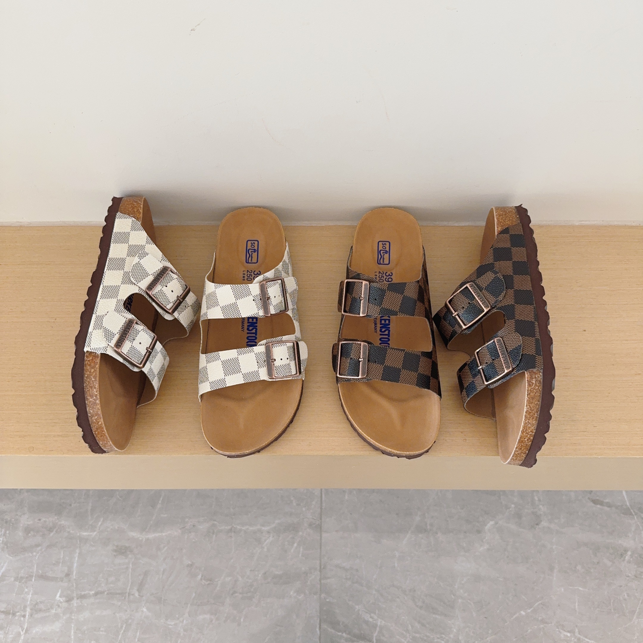 UGG Kids Checkerboard Birken-Style Two-Strap Sandals Adult And Kids