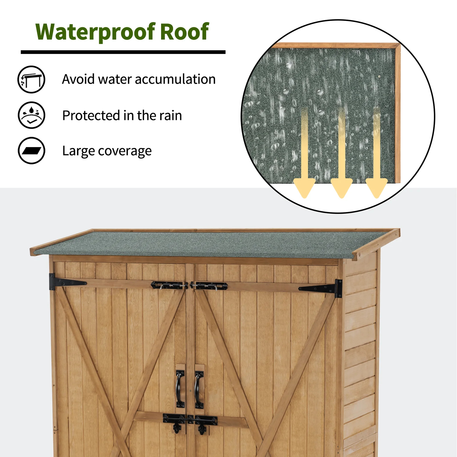 4.5x1.5 ft Solid Wood Lean-To Tool Shed