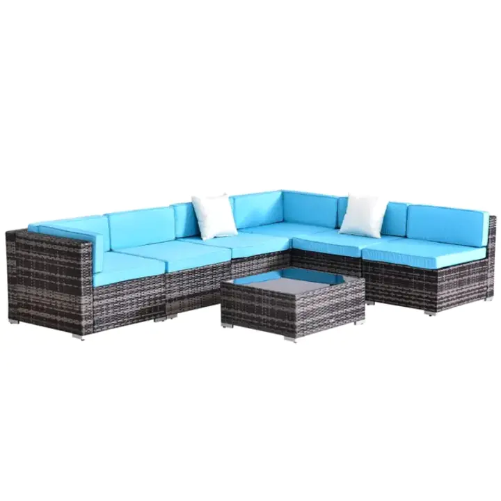 7 Piece Rattan Sofa Set Furniture Patio Set