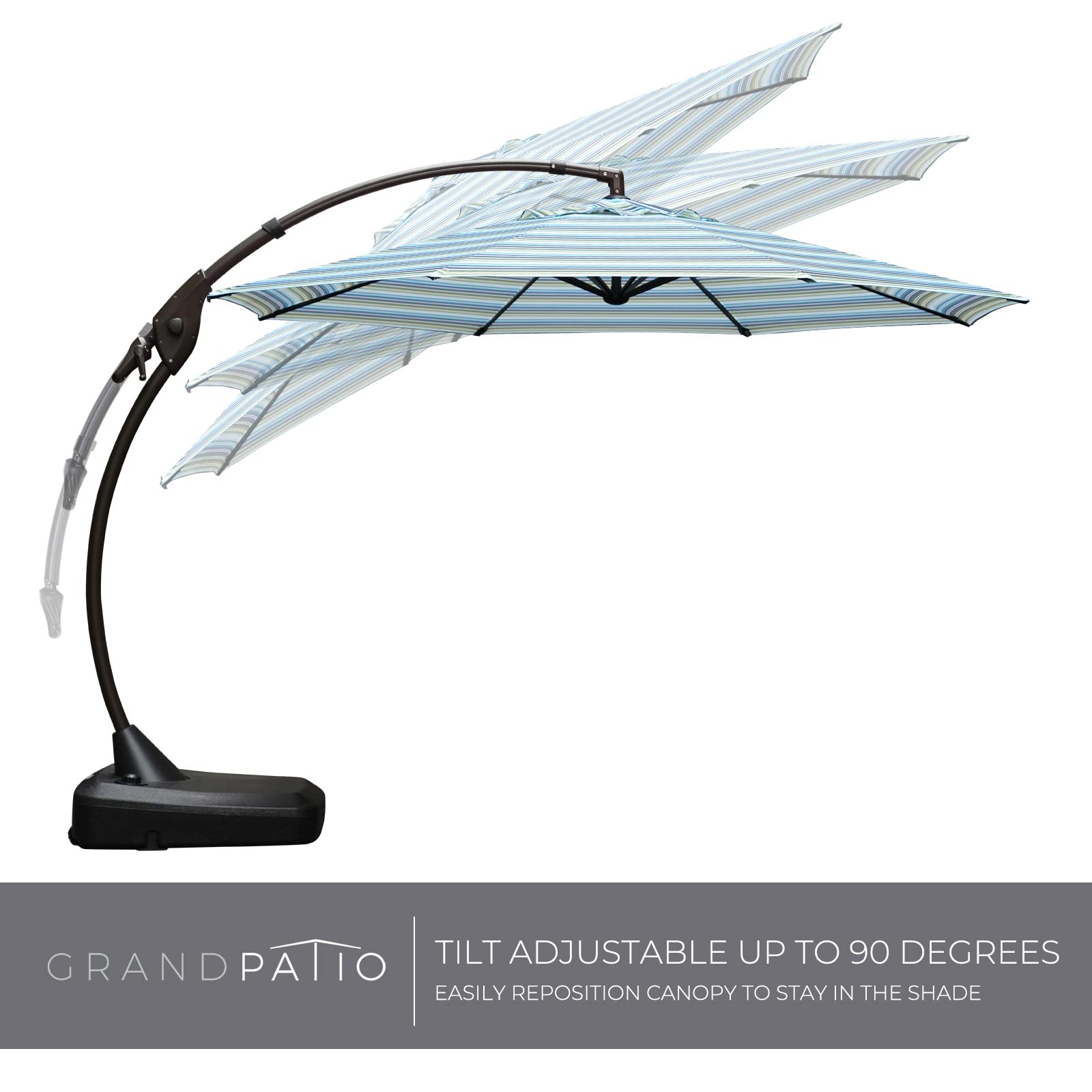 11 FT Deluxe NAPOLI Curvy Aluminum Offset Umbrella