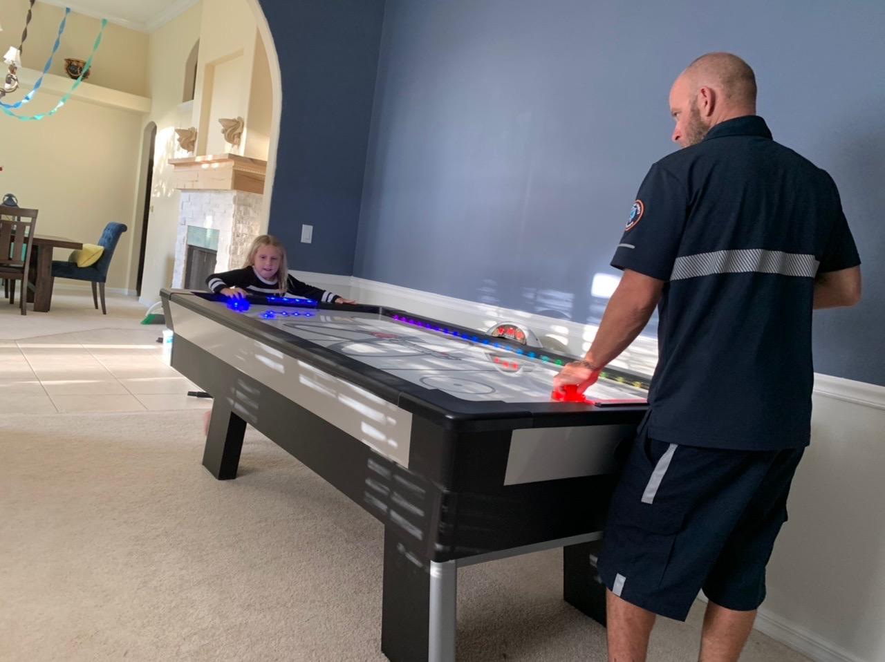 7.5 ft LED Light UP Arcade Air Powered Hockey Tables - Includes