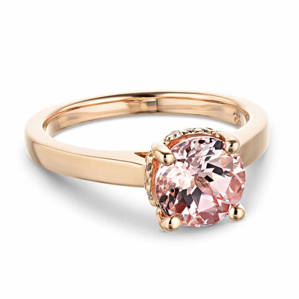 Stefania Princess Lab Grown Diamond Cathedral Hidden Halo Engagement Ring