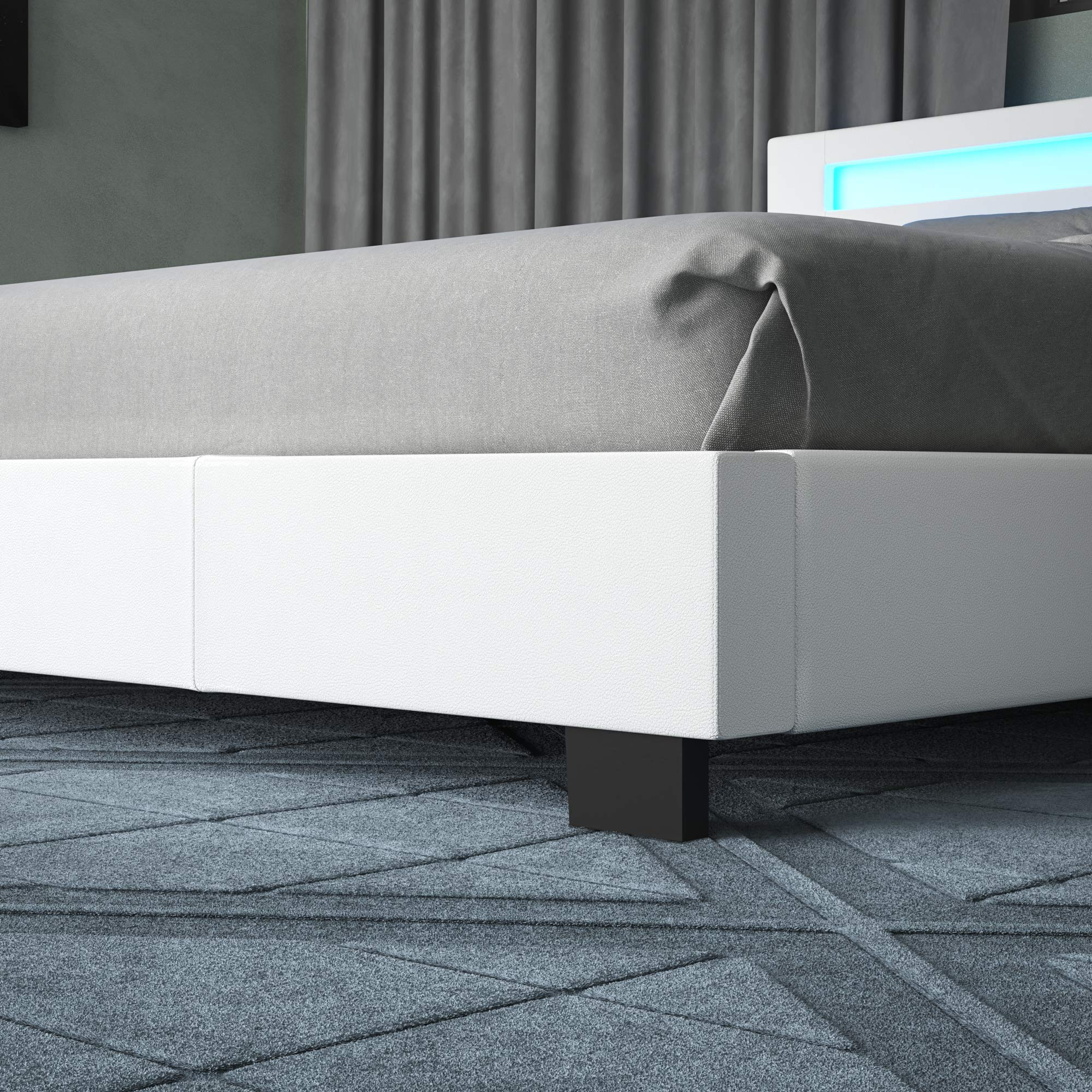 Pezzolla LED Bed - Contemporary Modern Low Profile Platform Bed