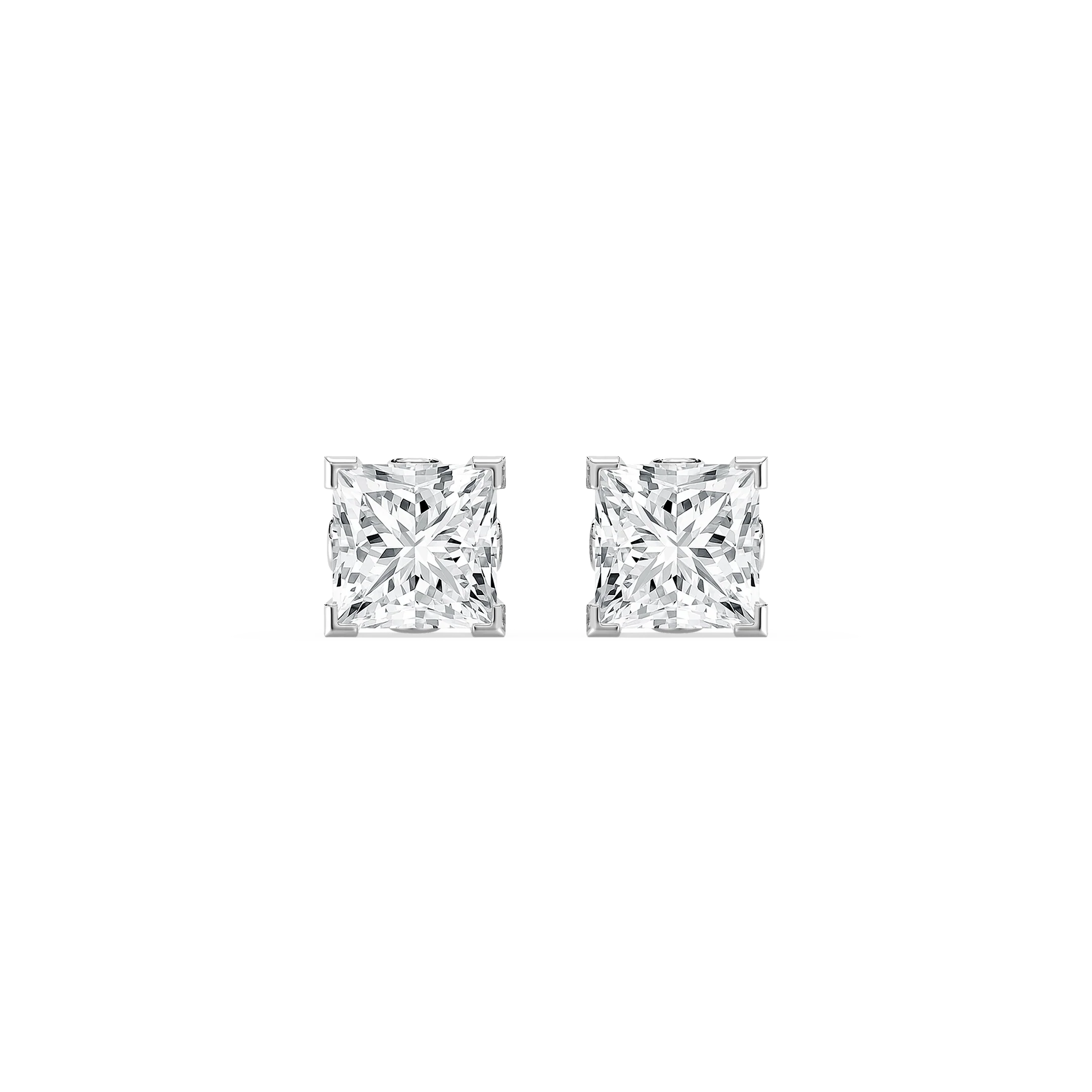 Princess Lab Grown Diamond Filigree Scroll Stud Earrings