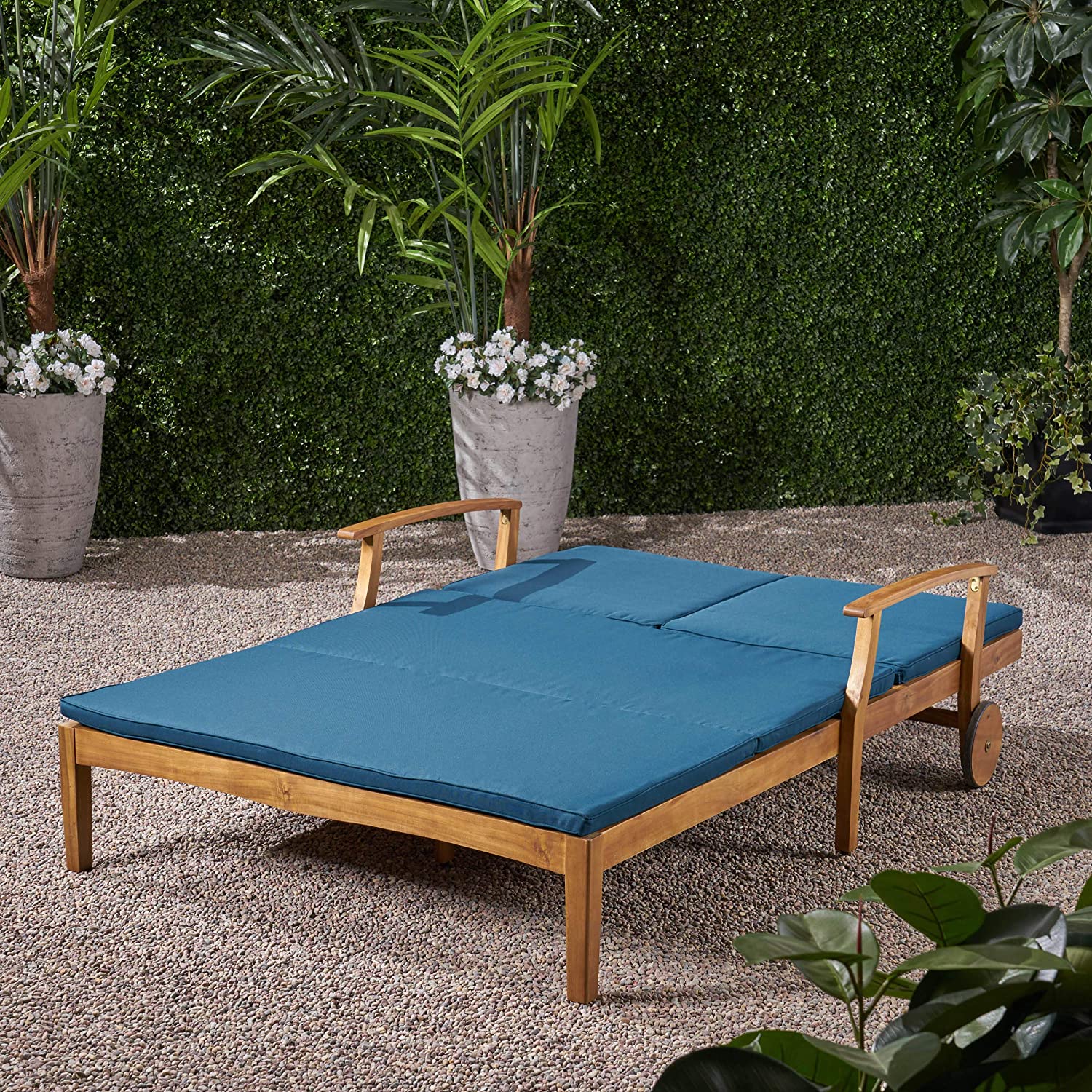 Samantha Double Chaise Lounge for Yard & Patio