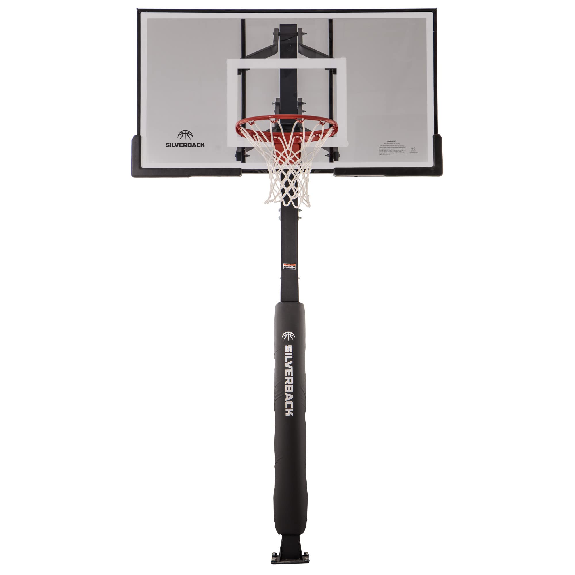 Ground Basketball Hoop with Adjustable-Height Tempered Glass