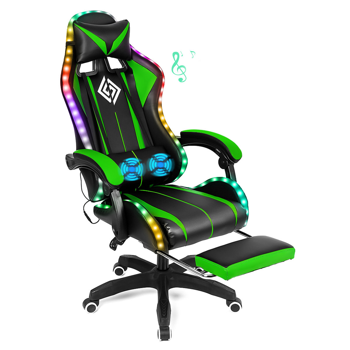 RGB PC & Racing Game Chair With Massage And Bluetooth