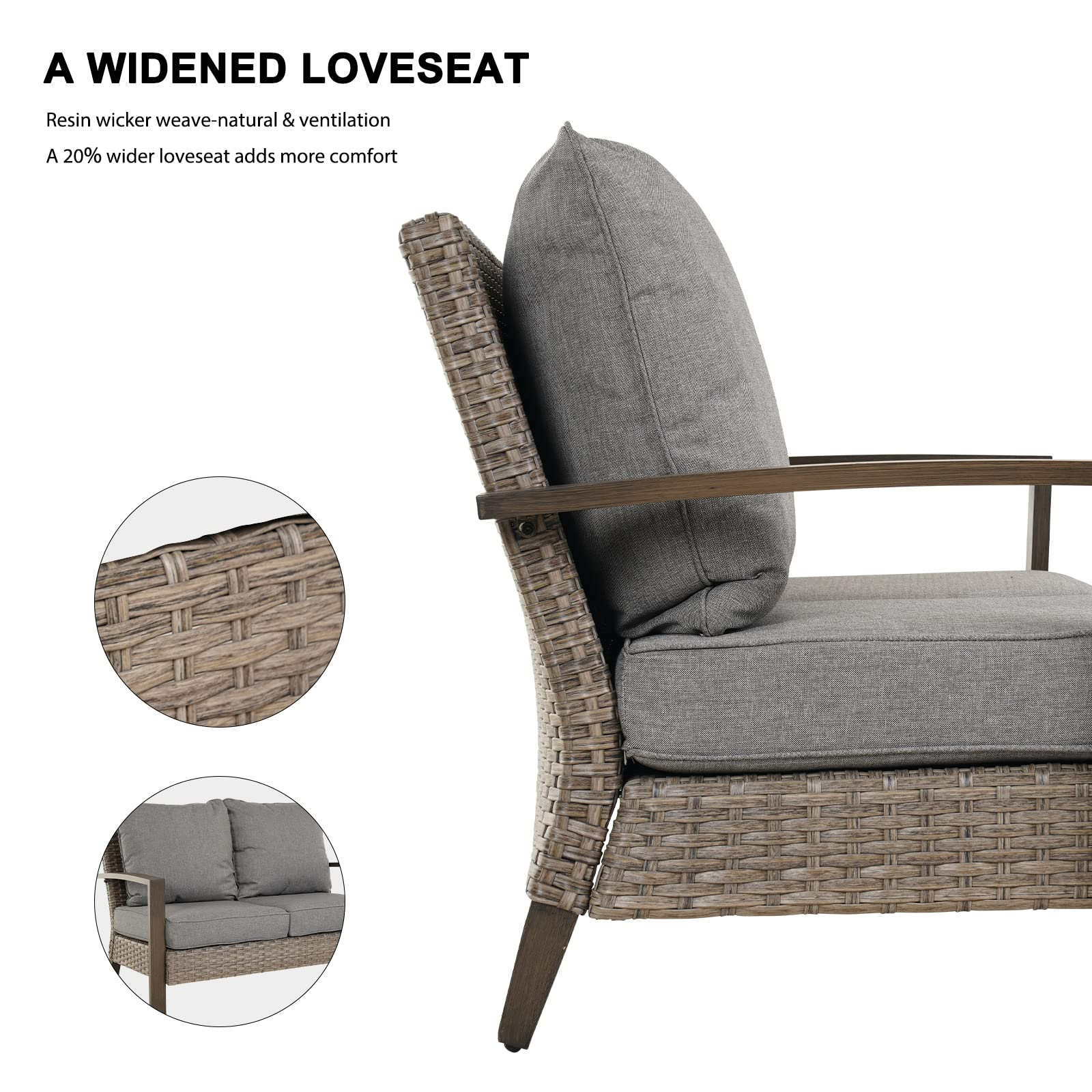 Outdoor 4 Pcs Furniture Sofa Sets PE Wicker Furniture